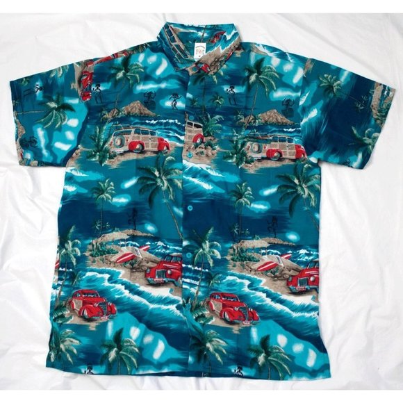 Creations Mens Short Sleeve Tropical Hawaiian Shir - Picture 1 of 5